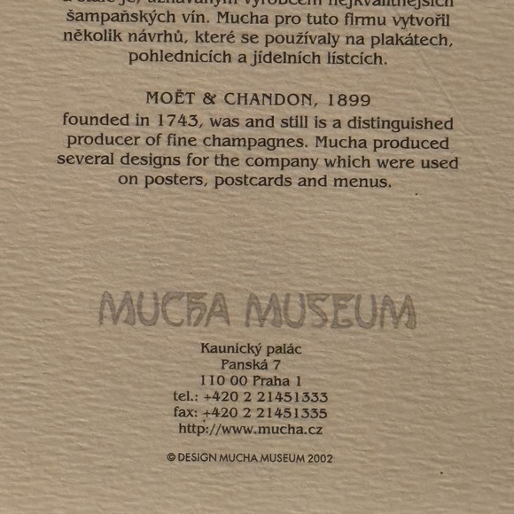 Alphonse Mucha Menu ephemera MONET champs - Picture 3 of 11